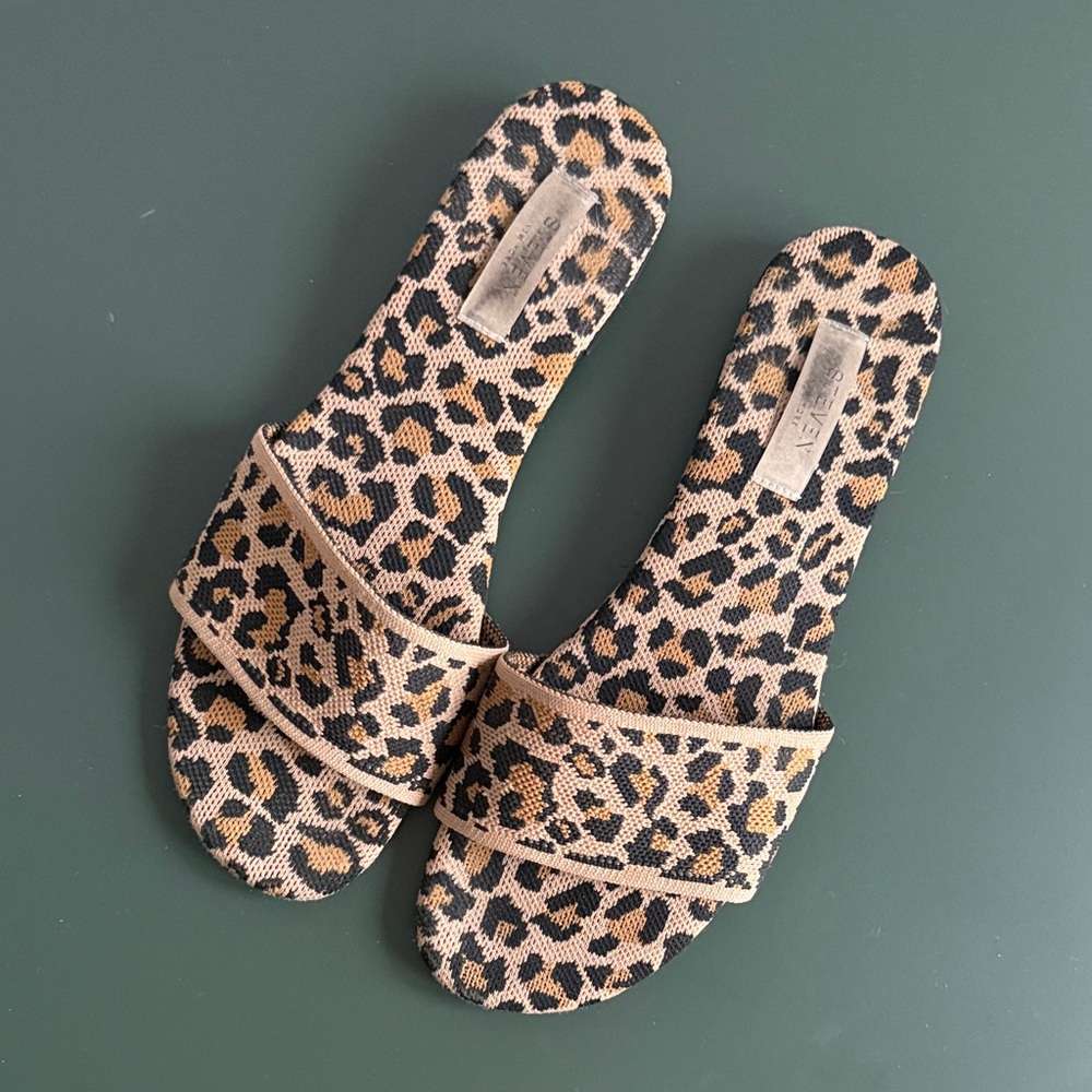 Leopard Print Slide Sandals